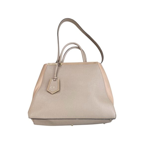 Fendi Vitello Elite Regular 2Jours Tote In beige - Picture 1 of 14